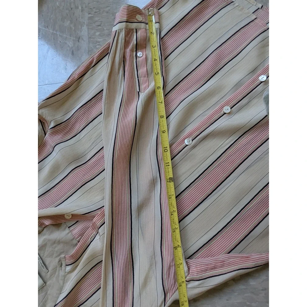Maison Scotch Amsterdams Blauw Silk Striped‎ Button Down Blouse Pink Cream Black